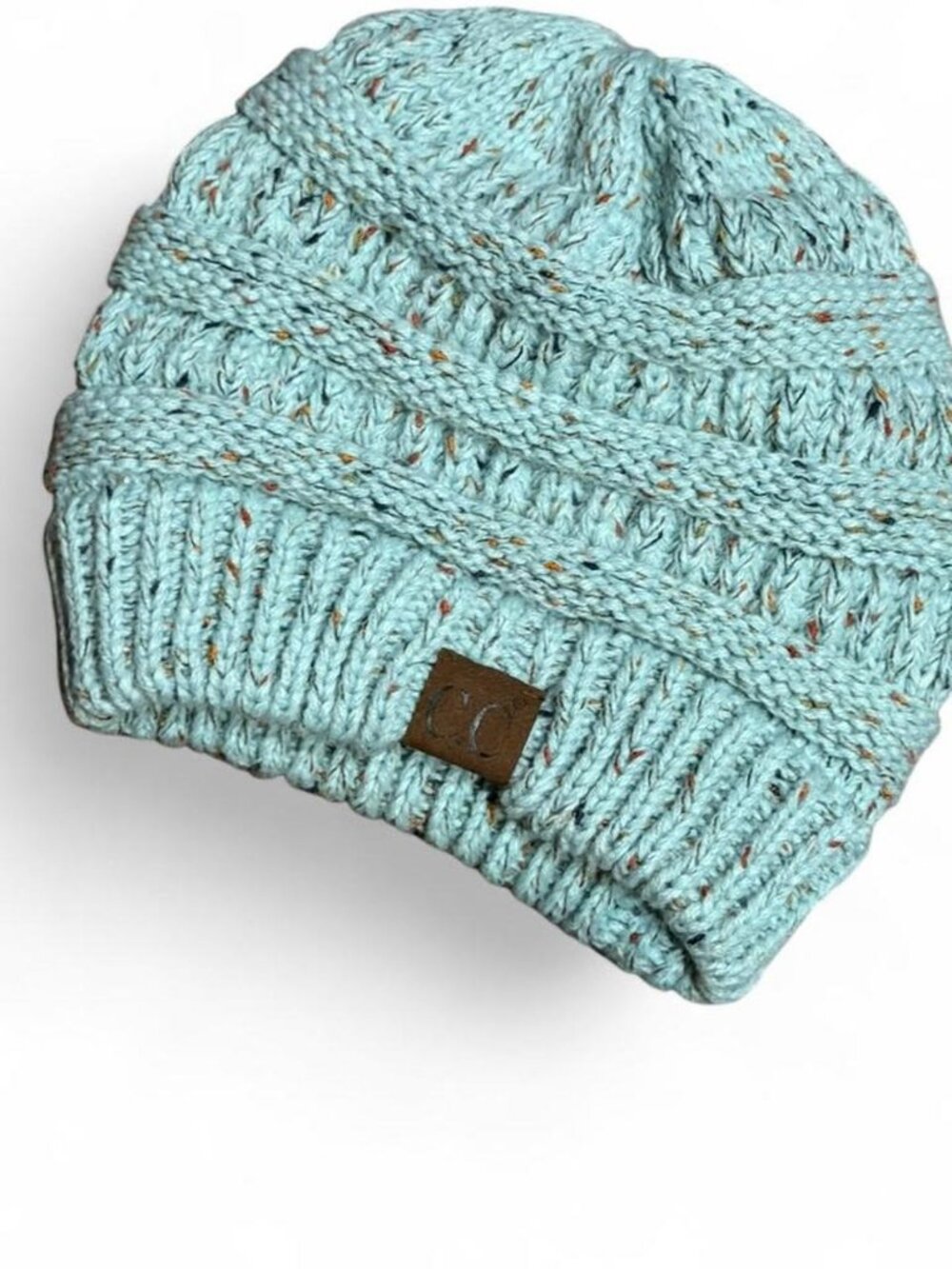 CC Mint Blue-Green Knit Beanie
